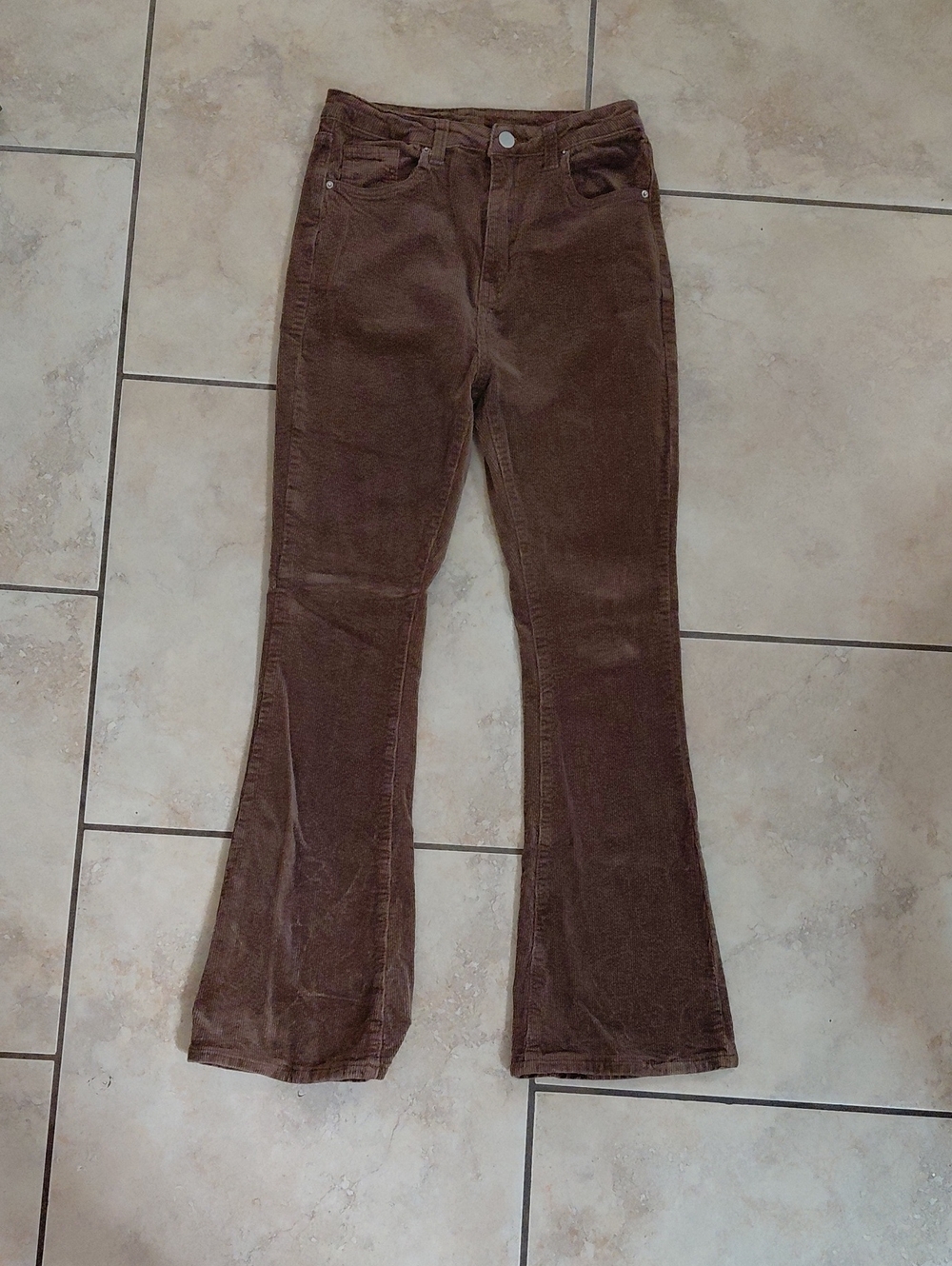 SHEIN Brown Corduroy Flared Jeans